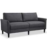 Yaheetech Modern Loveseat Sofa Couch 2-Seater Linen Fabric Upholstery Sofa Couch-Gray
