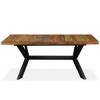 vidaXL 70.9" Dining Table with Solid Reclaimed Wood and Steel Cross - Durable, Stylish Handcrafted Industrial Design, Easy Assembly - 4 of 4