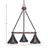 Toltec Lighting Blacksmith 3 - Light Chandelier in  Dark Granite with 7" Dark Granite Cone Metal Shade Shade - 2 of 2