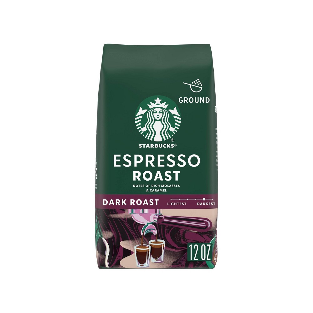 Starbucks Dark Roast Ground Coffee — Espresso Roast — 100% Arabica — 1 bag (12 oz.)