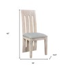 HomeRoots Set of Two Gray and Natural Fabric And Wood Slat Back Dining Side Chairs - 3 of 4