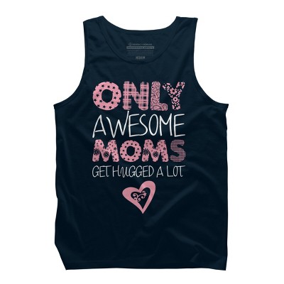 Women's Design By Humans Only Awesome Moms Get Hugged A Lot By  Growngratitude Racerback Tank Top - Pink Heather - Large : Target