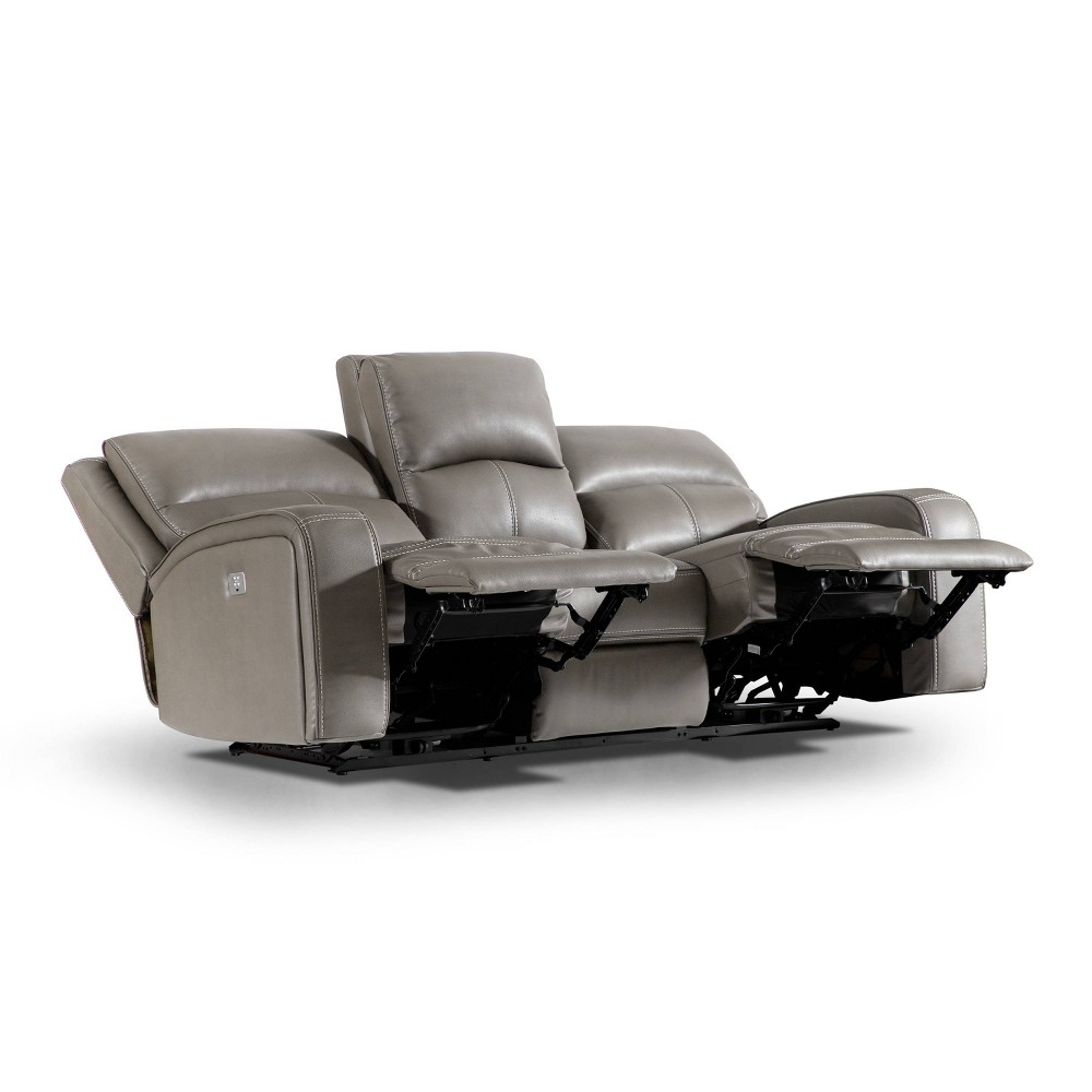 Photos - Sofa HOMES: Inside + Out Songpeace Transitional Leatherette Power Reclining  with Adjustable Footrest and Headrest Taupe: USB