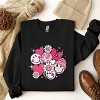 Simply Sage Market Women's Graphic Sweatshirt Pink Flower Hearts - 3 of 3