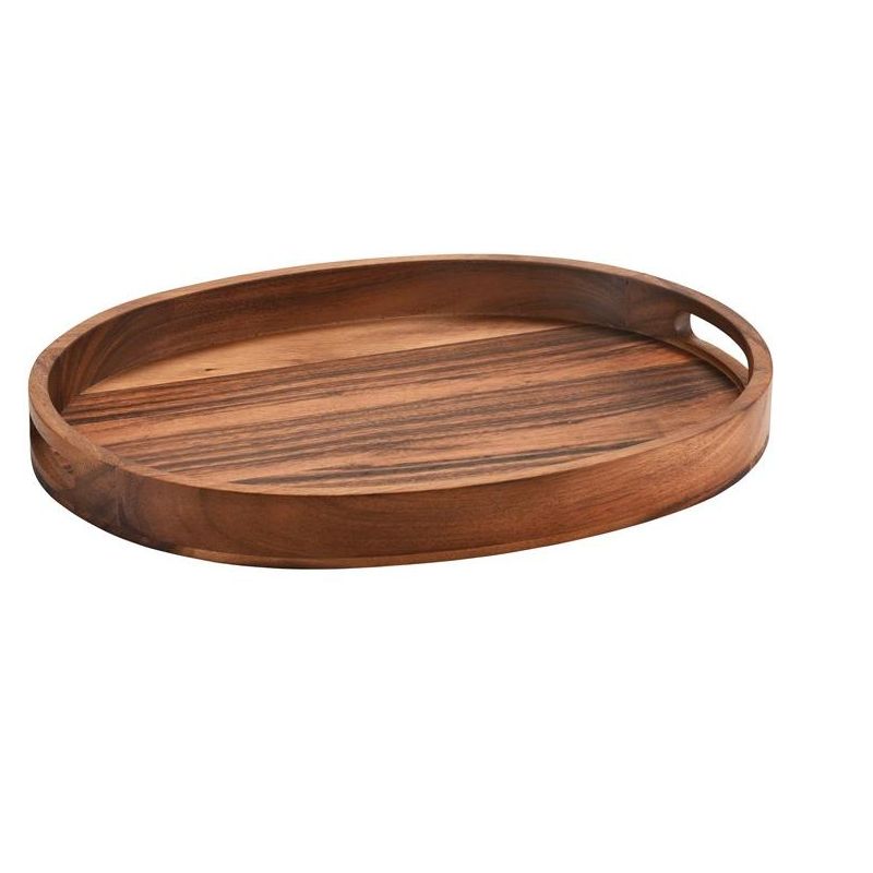 Kalmar Home Solid Acacia Wood Oval Serving Tray -large, 1 of 4