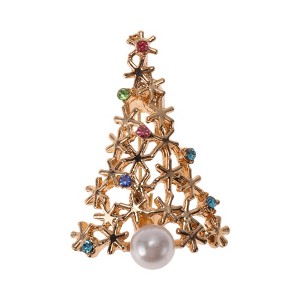 Unique Bargains Christmas Brooches CZ0477-1 Alloy Dripping Wax Green 1 Pc - 1 of 4