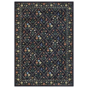 Washable Farmhouse Floral Print Living Room Rugs, Soft Non Slip Modern Bedroom Carpet, Ultra Thin Floor Rug for Home Office - 1 of 4