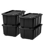 IRIS USA 27Gal/108qt Large Heavy-Duty Storage Plastic Bin Tote Container for Garage with Durable Lid