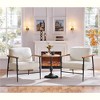 Yaheetech Set of 2 Mid-century Modern Boucle Accent Chair with Push Back Pillow and Seat Cushion, Ivory - 2 of 4