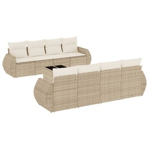 vidaXL Garden Sofa Set Beige PE Rattan Large Modular Garden Sofa Set - 1 of 4