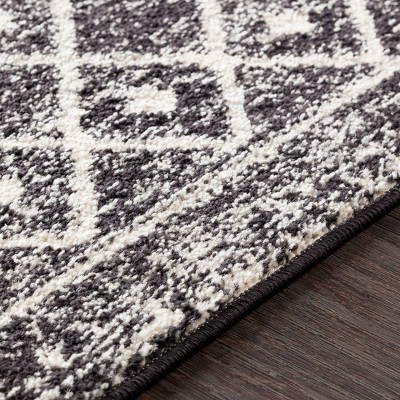 Gray Rectangular Stain-Resistant Synthetic Area Rug