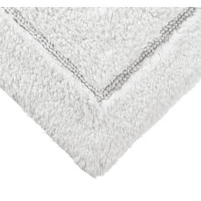 Plush Elegance White Cotton 24" x 40" Bath Rug