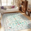 Area Rugs for Living Room Vintage Floral Non-Slip Rug Stain Resistant Low Pile Carpets for Bedroom Dining Room Farmhouse - 2 of 4