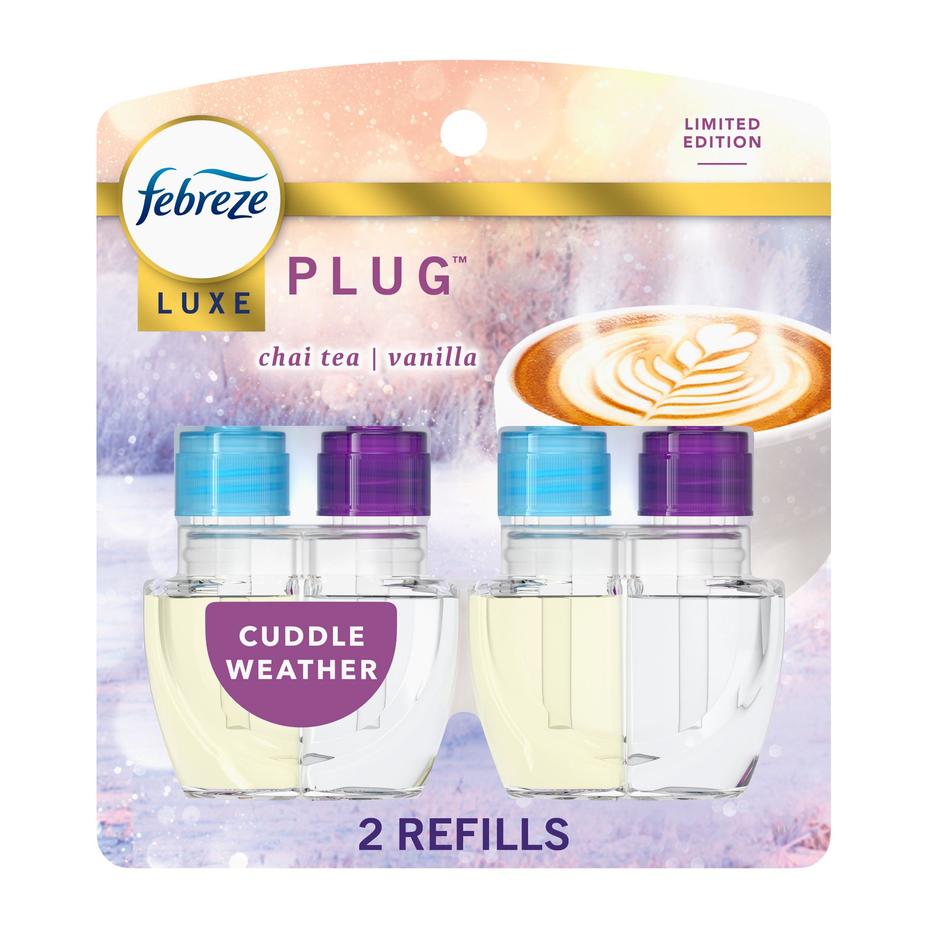 Febreze Luxe Plug Dual Air Freshener Refills - Cuddle Weather - 1.75 fl oz/2ct