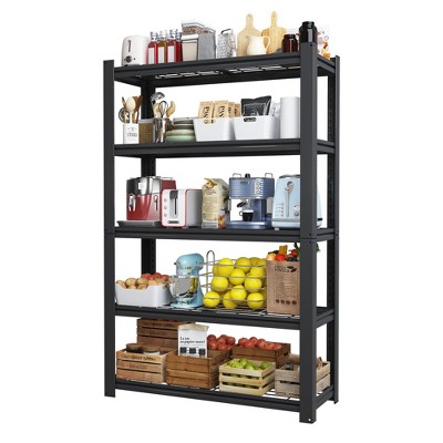 NicBex 5/6 Tier Metal Garage Shelving,2000/2400LBS Heavy Duty Storage Shelves,Adjustable Industrial Shelving Unit Storage Rack,Black