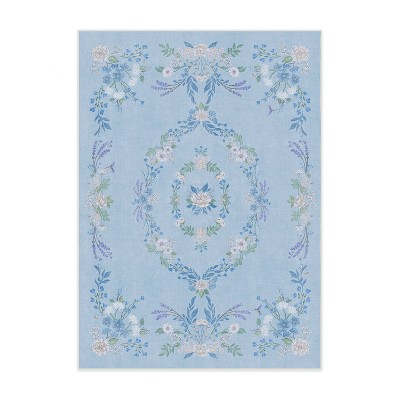 Ruggable 5'x7' Washable Bridgerton Aubrey Hall Garden Area Rug Blue