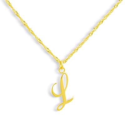 EVRY JEWELS WATERPROOF Gold or Silver Plated Stainless Steel Golden Letter Necklace