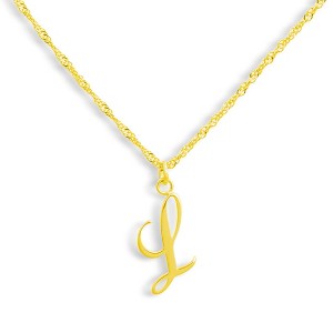 EVRY JEWELS WATERPROOF Gold or Silver Plated Stainless Steel Golden Letter Necklace - 1 of 1