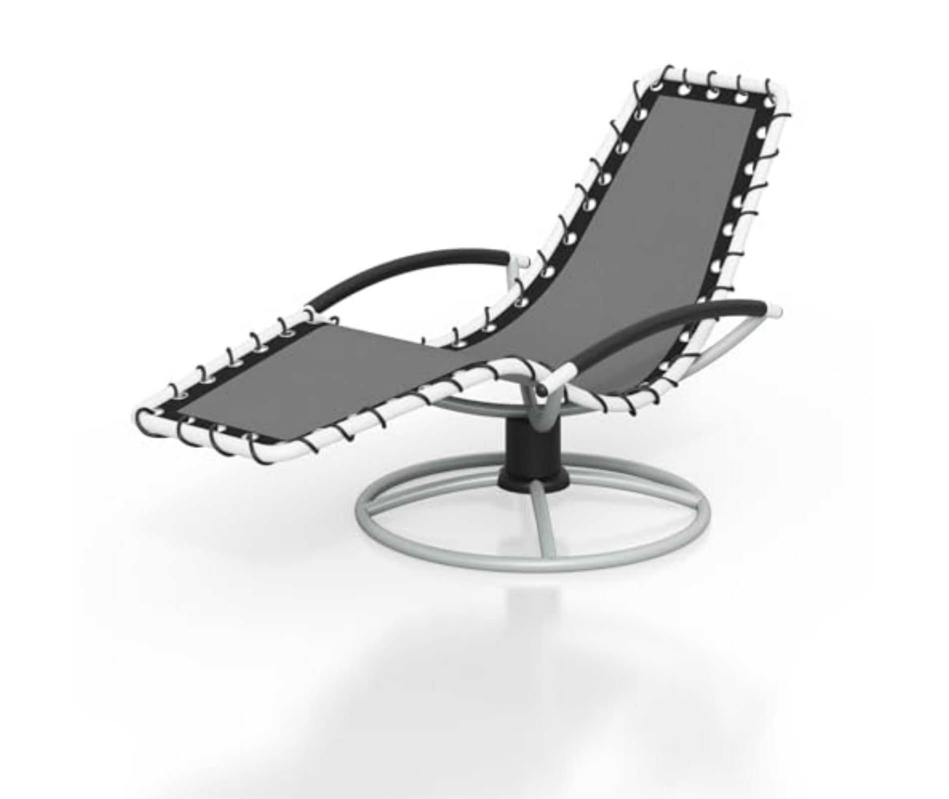 GustoWave 360° Swivels Outdoor Chaise Lounge Chair, 68'' Patio Lounger for Poolside, Garden - Weather-Resistant Reclining Sunbathing Chair