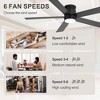 Airsurfer 52" Ceiling Fan with 3 Colors Led Light,Matte Black Ceiling Fan with 5 Plywood Blades,Memory Function,6 Speeds Motor,Remote Control Included - 4 of 4