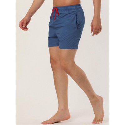 Lars Amadeus Men's Solid Color Summer Beach Pool Swimming Solid Swim Trunks 2 Packs Dark Blue/Gray 32 — фото 2