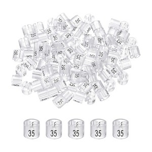 Unique Bargains Plastic Reusable Easy to Recognize Clothes Hanger Sizer Marker Garment Color Coding Clear 100 Pcs - 1 of 4