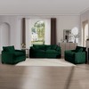 3-Piece Corduroy Upholstered Sofa Set with 2-Seater Sofa and 2 Single Sofa, Flexible Combination and Easy to Assemble - 2 of 4