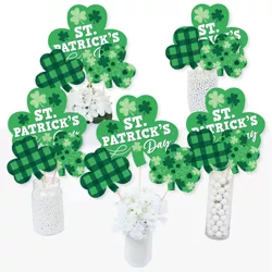 Big Dot of Happiness Shamrock St. Patrick’s Day - Saint Patty’s Day Party Centerpiece Sticks - Table Toppers - Set of 15