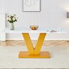 71" Marble Rectangular Dining Table,4-6 Seats,Dining Table With V Shaped MDF Table Legs,For Kitchen,Living Room-Cuddlewood - 3 of 4