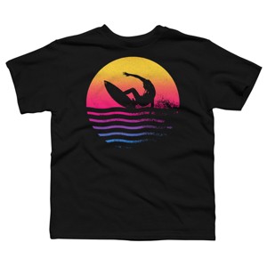 Boy's Design By Humans Surfer Waves By clingcling T-Shirt - 1 of 4