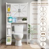 Over The Toilet Storage Cabinet, Space Saving Bathroom Organizer with Toilet Paper Holder, 2 Barn Doors, Storage Shelves, Waterproof Wooden Toilet - 3 of 4