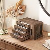 Jewelry Box for Women, Wooden Jewelry Organizer with Transparent Window, 4-Layer - 2 of 4