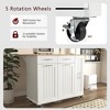 Kitchen Island with Drop Leaf, Kitchen Storage Cart with 3 Tier Pull Out Cabinet Organizer, 2 Drawers, Rolling Kitchen Cart on Wheels with Towel Rack - 2 of 4