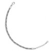 Black Bow Jewelry Sterling Silver 4mm Fancy Textured and Twisted Chain Bracelet, Adj - 2 of 4