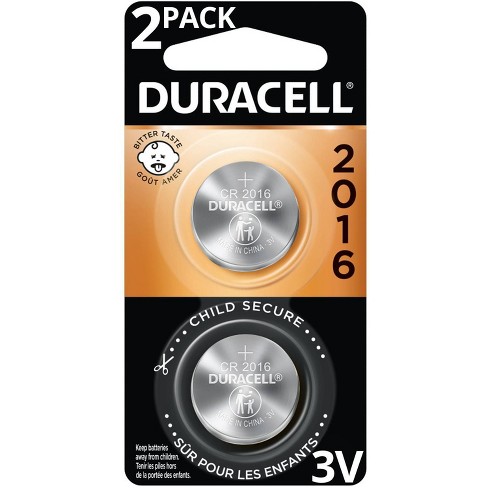 Duracell 2016 Batteries Lithium Coin Button - 2 Pack - Specialty Battery W/  Bitterant Technology : Target