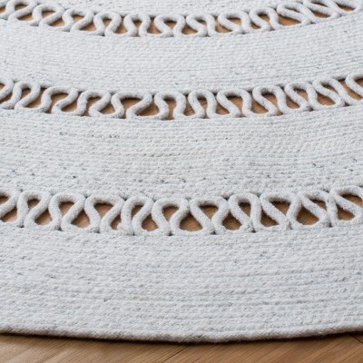 Cape Cod Ivory Round 6' Handwoven Synthetic Area Rug