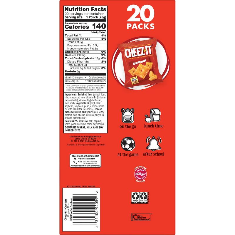 Cheez-It Original Baked Snack Crackers - 1oz - 20ct, 6 of 7