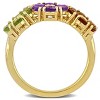 EVERLY JEWELRY | Yellow Silver 2 3/4 ct TGW Amethyst Citrine Peridot White Topaz Flower Ring - 4 of 4