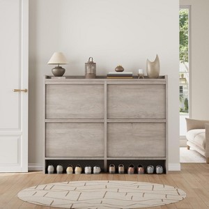 Shoe Cabinet with Flip Drawers, Adjustable Shelves, Hidden Entryway Shoe Storage Organizer for Hallway/Living Room - 1 of 4