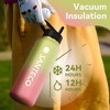 ZACHVO 40 oz Insulated Steel Bottle, Straw Lid, Leakproof, Wide Mouth, Hot/Cold, for Gym, Camping, Yellow Pink - 2 of 4