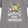Girls' - SpongeBob SquarePants - Mommy's Little Firecracker Graphic Short Sleeve Fleece Dress - 2 of 4