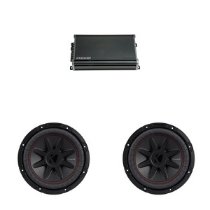 Kicker 10 Inch CVR Woofer (2) 52CVR102 Package with 46CXA12001 Amplifier - 1 of 4