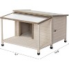 Wood Dog House Outside, Dog House with Open Roof and Terrace Durable Waterproof Doghouse for Small to Medium Dogs-Beige - 4 of 4
