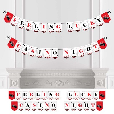 Big Dot of Happiness Las Vegas - Casino Party Bunting Banner - Party Decorations - Feeling Lucky Casino Night