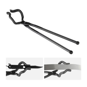 VEVOR Blacksmith Tongs, 18” Z V-Bit Tongs, Carbon Steel Forge Tongs with A3 Steel Rivets, for Knife Blades, Long Pieces, Circular Forgings - 1 of 4