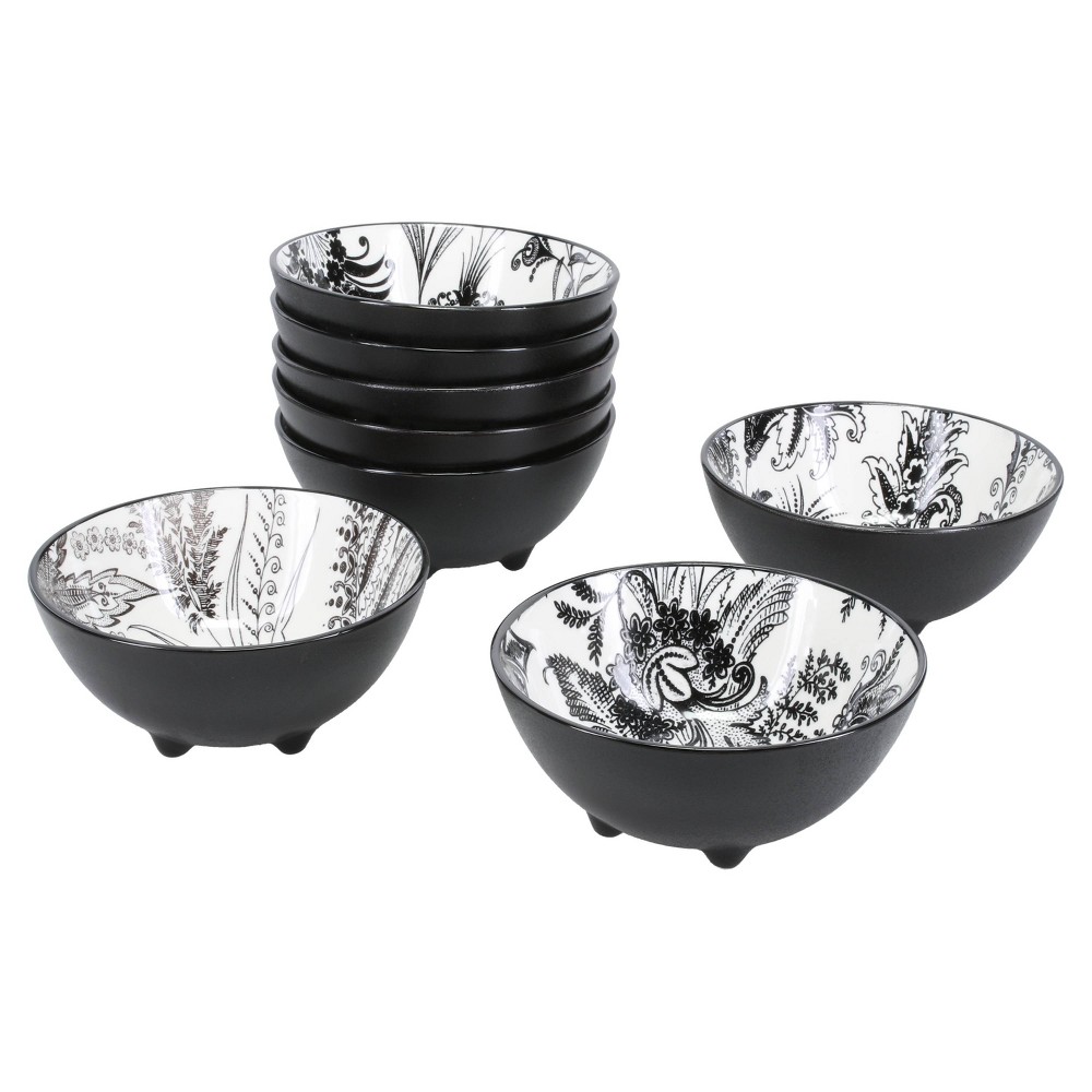 BIA Cordon Bleu Set of 8 5" Sonata Footed Noir Bowls