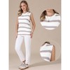 INSPIRE CHIC Women's Stripe Sleeveless Crew Neck Summer Hollow Out Vacation Casual Crochet Vest - 2 of 4