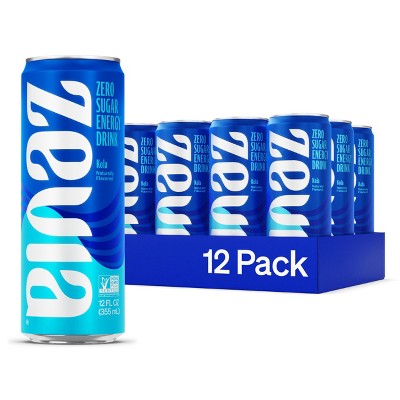 Zevia Zero Sugar Energy Drink, Kola - 12 Fluid Ounce (Pack of 12)