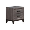 Vynxaria 2-Drawer Nightstand - Foil Grey Finish, Kennin Center Glide Drawers, Black Hardware, Bedroom Bedside Storage Furniture - 2 of 4