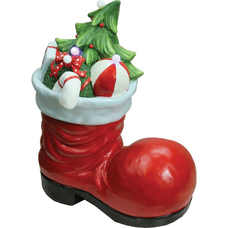 Northlight 19" Pre-Lit Red and Green LED Santa Boot with Presents Musical Christmas Tabletop Decor, 1 of 4
